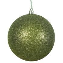Vickerman 4.75" Olive Glitter Ball Ornament, 4 per Bag
