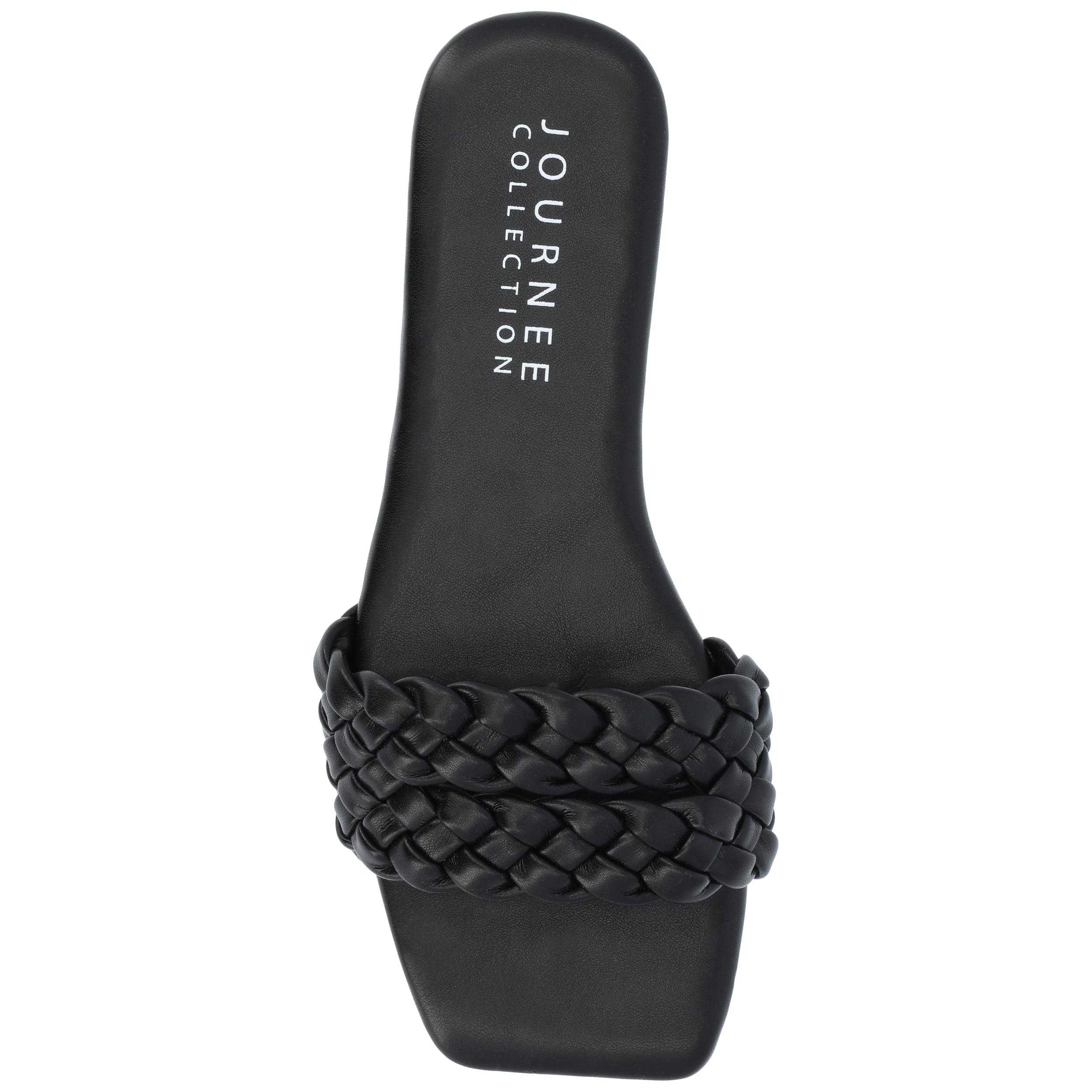 Journee Womens Sawyerr Dual Braided Band Flat Sandals, Widths Available