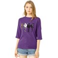 thumbnail image 1 of INSPIRE CHIC Camiseta Suelto Con Hombros Descubiertos Y Mangas 3/4 Para Mujer Púrpura L, 1 of 6