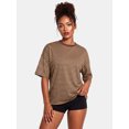 thumbnail image 3 of LMLYSoH Women's Summer T-Shirt Casual Loose Fit Stylish Striped Crew Neck Short Sleeve Drop Shoulder Tops, 3 of 8