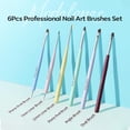 thumbnail image 5 of Modelones Nail Art Brush Set, 6Pcs Nail Brushes for Nail Art with Liner Dotting Builder Gel Polish Brush, Nail Art Tools for Home DIY Salon, 5 of 9