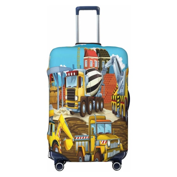 Vsdgher Different Construction Site Vehicles Print Luggage Cover Washable Suitcase Cover Protector Anti-scratch Suitcase cover Fits 18-32 Inch Luggage