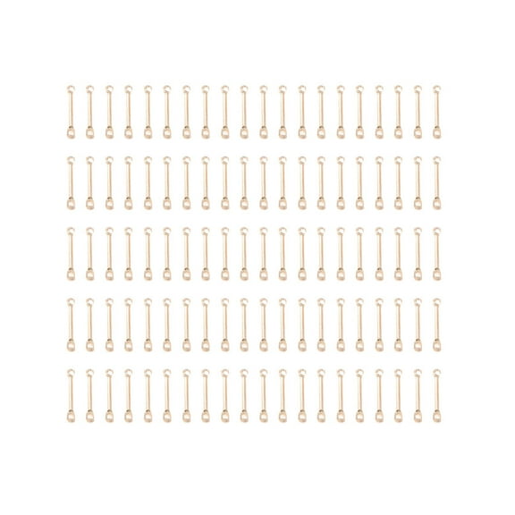 Masteelf 200pcs Earring Strips Earring Connector Rods Earring Findings Charms for DIY Craft Jewelry Making Accessories 15mm ( Golden )