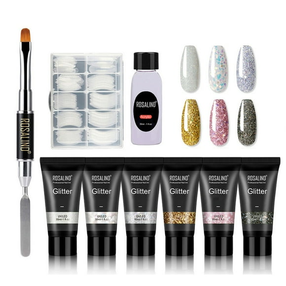 Poly Nail Gel Kit Nail Extension Gel Nail Enhancement Builder Gel with 6 Luxurious Colors