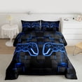 thumbnail image 2 of Castle Fairy Hexagon Gamer Queen Comforter Set,Abstract Video Game Bedding Comforter Set, 2 of 8