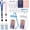 Cute Color, variant on 11 count Cruise Accessories Kit 2 Cruise Lanyards for Ship Cards 4  Luggage Tag Holder with Metal Loop 2 Passport Holder 2  Phone Bags 1 Power Strip(Classic Color)