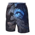 thumbnail image 4 of Fuzoiu Black And Blue Lightning Dragon Print Men's Beach Shorts,Men's Swim Trunks,Quick Dry Board Shorts with Pockets,Men's Bathing Suits for Surfing, Running, and Casual Wear-Small, 4 of 6