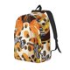 thumbnail image 1 of Disketp Fall Farmhouse Pumpkins print Canvas Backpack Lightweight Travel Daypack Student Rucksack Laptop Backpack-Small, 1 of 5