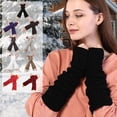 thumbnail image 4 of Gants Longs Sans Doigts pour Femmes Hiver Punk Chaud Tricoté Demi-Bras, 4 of 8