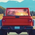thumbnail image 5 of POLERO Tropical Sunset Beach Theme Pickup Car Window Stickers, UV Protection Vinyl, Heat & UV Blocking Removable Car Rear Windshield Sunshade Weatherproof, 5 of 8