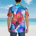 thumbnail image 6 of Kll Men'S Hawaiian Shirt Short Sleeve Button Down Beach Shirts-Bright Flowers, 6 of 8