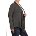 thumbnail image 2 of MOA COLLECTION Women's Plus Size Solid Casual Long Sleeve Drape Front Open Jacket Cardigan, 2 of 4