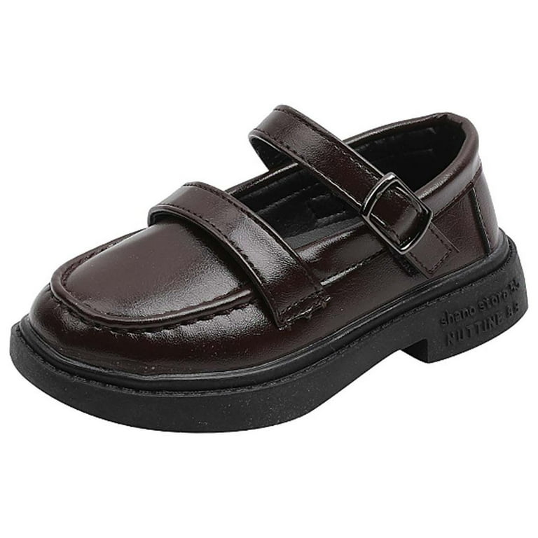 Girls Uniform Shoes Solid Color Mary Jane Flats Oxfords Strap