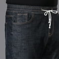 thumbnail image 6 of Mens Jeans Casual Elastic Waist Drawstring Straight Wide Leg Denim Trousers Loose Streetwear All Seasons Mens Pants Black XXL, 6 of 9