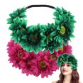 thumbnail image 1 of Paquete de 2 coronas de girasol, corona bohemia, diadema de girasol, accesorio para el cabello con flores (arcoíris), 1 of 5