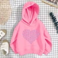 thumbnail image 2 of JAJAHO Girls Hoodies Heart Graphic Long Sleeve Sweatshirt Fall Loose Pullover Tops For Kids 3-12Y, 2 of 9