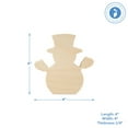 thumbnail image 5 of Chunky Snowman Shelf Sitter 4-inch, Pack of 5 Blank Wooden Snowman Decor, Christmas Tiered Tray Decor for Winter Crafts, by Woodpeckers, 5 of 7