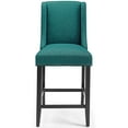 thumbnail image 4 of Modway Baron Counter Stool Upholstered Fabric Set of 2 in Teal, 4 of 7