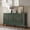 Green, variant on Buffet Cabinet with Storage, Solid Wood Sideboard with 4 Carved Doors, Accent Cabinet with Adjustable Shelf, Vintage Farmhouse Console Table for Kitchen, Living Room, Entryway