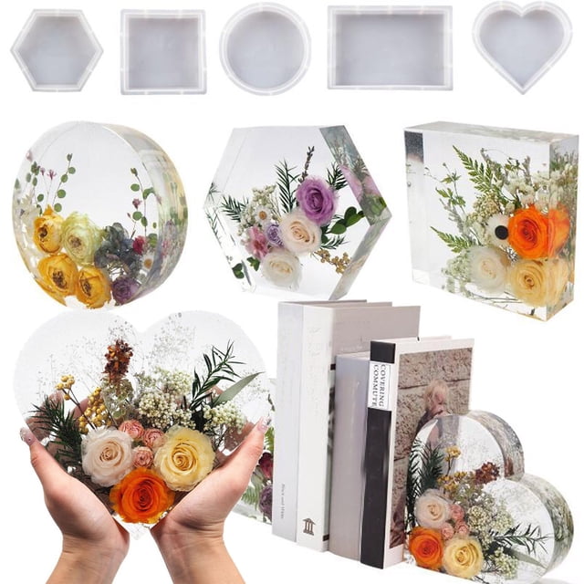 Fiudx Moldes de Resina, Diseño de Sujetalibros Personalizado, Molde de Cristal Epoxi para Decoración de Oficina, Duraderos y Resistentes Al Desgarro, Decoración Del Hogar, Elegantes Organizadores de