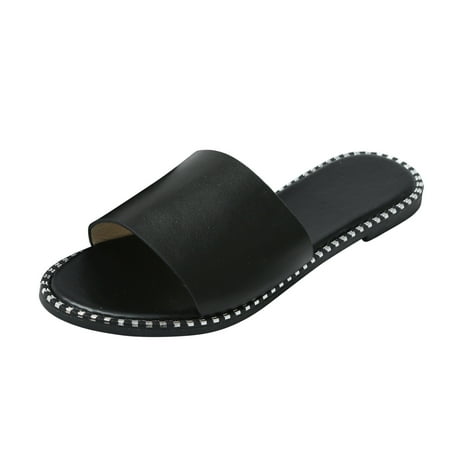 

GWAABD Slide Sandals Women Slippers Flat Summer Fashion for Women Sandals Sandals Retro Women s sandals