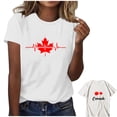 thumbnail image 1 of TaTaai Women Canada Day Maple Leaf Print T Shirt Front Back Print Crew Neck Short Sleeve Casual Fashion Top for Summer Daily Street Wear Gift, 1 of 5