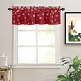 thumbnail image 2 of Merry Christmas Valances for Windows Snowflakes Polka Dots Red Texture Rod Pocket Curtain Valance Window Treatment Short Curtains for Kitchen Living Room, 42"x12", 2 of 5
