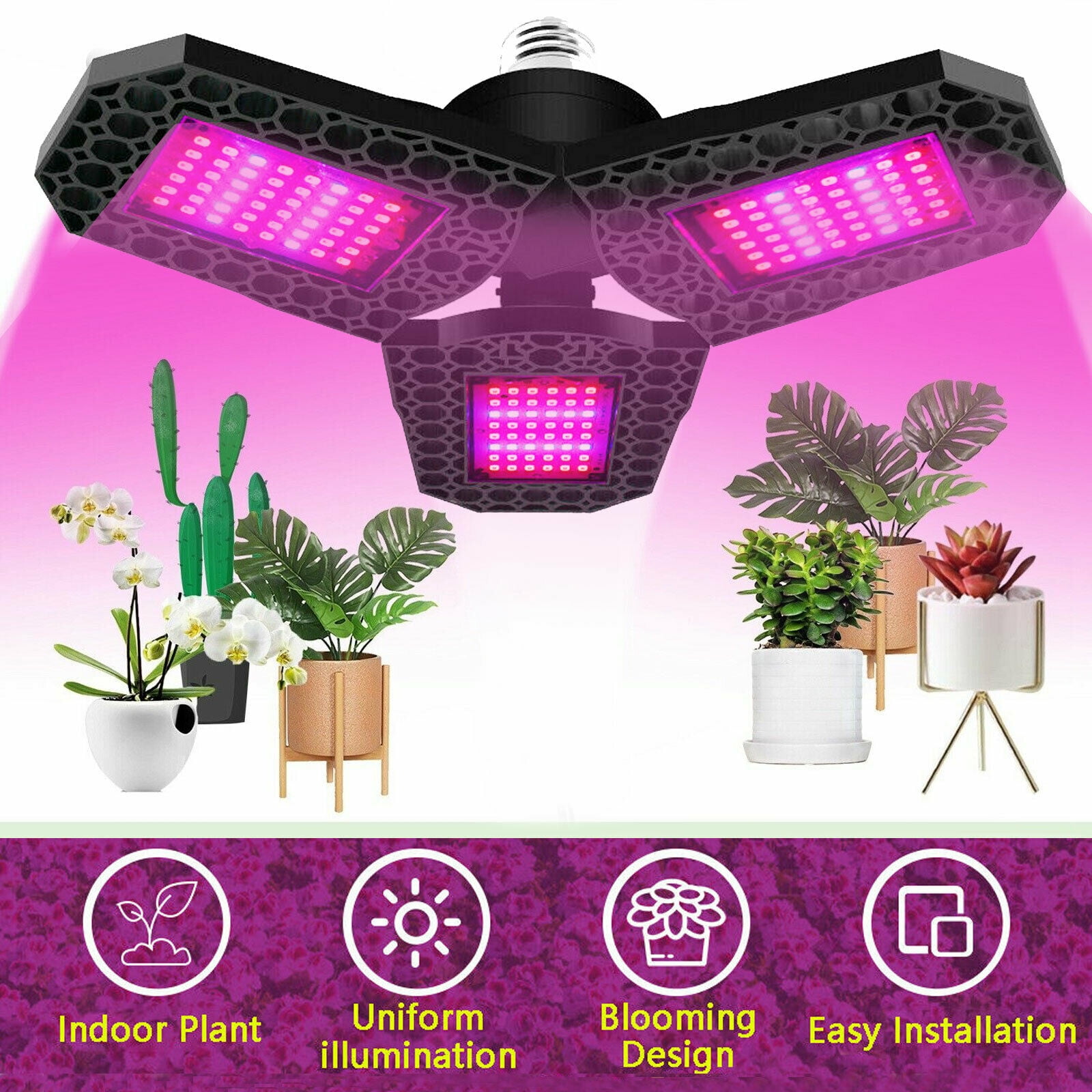 Details about   Full Spectrum 60W 144LED Grow Light Plants Growing Lamp Hydroponics Indoor USA 