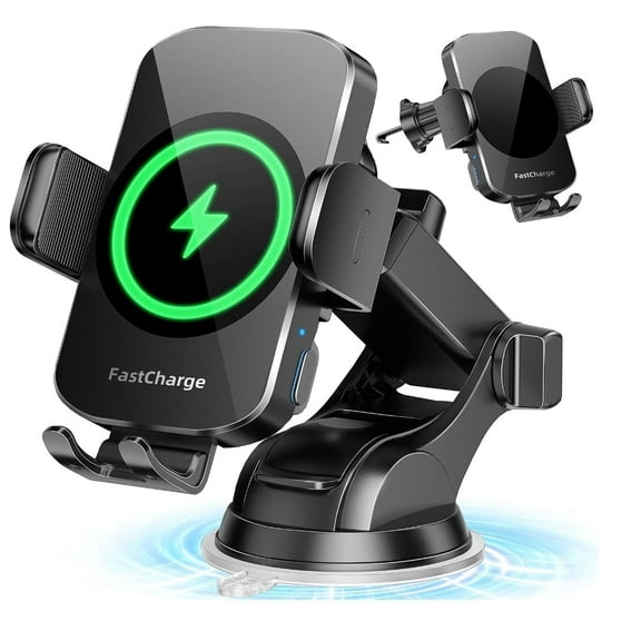 Wireless Car Charger, Fast Charging 15W Auto Clamping Car Charger Phone Holder Phone Mount for iPhone16 15 14 13 12 11 Pro Max Xs, Samsung Galaxy S24 Ultra S23 S22 S21 S20 S10  Note 9, etc