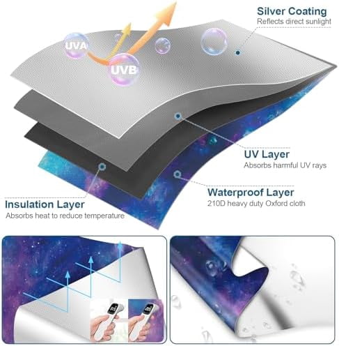 100% Blackout Curtains for Bedroom, Portable DIY Window Blinds, No Drill Window Shades & Blackout Blinds with Stickers & Tabs for Travel, Dorm Room, Media Room (Starry Sky, 157" x 57")