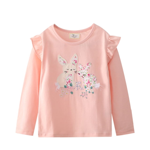 T-Shirts pour Garçons, Manches Longues Imprimées Roses, Col Rond, Automne, Coton, Vêtements pour Garçons 5-6 Ans