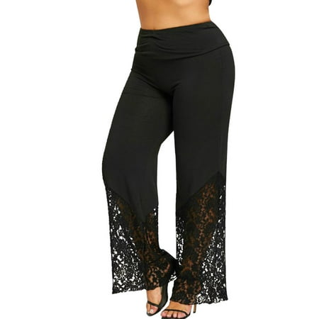 onlyliua Bell Bottom Yoga Pants for Women, Women's Flared Yoga Stretch Pants High Waist Plus Size Long Wide Lace Leg Palazzo Pants Lightning Deals Of Today Prime By Hour 20 Dollar Items #5