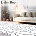 thumbnail image 2 of ODIKA 4'x6' Machine Washable Non-Slip Area Rug, Nordic Minimalist Interlocking Maze Motif Accent High Traffic Rug, Gray, 616929, 2 of 7