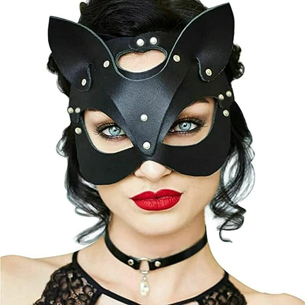 Máscaras de piel para mujer, máscara de máscaras para mujer, máscaras de Halloween para adultos, máscara de media cara de animales