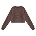 thumbnail image 3 of Women'S Oversized Fall Sweaters Casual Long Sleeve Crewneck Chunky Cable Knit Pullover Tops Winter Clothes Red-Brown L, 3 of 9