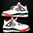 thumbnail image 3 of Ni - ke Size 7 - Ni - ke Air Jordan 4 Retro OG GS Fire Red 2020 Men's Shoes, 3 of 5
