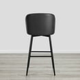 thumbnail image 3 of CHITA 30" Swivel Upholstered Counter Bar Stools with Back & Metal Legs Set of 2,Faux Leather in Black, 3 of 7