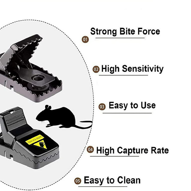 Elbourn 6-Pack Mouse Traps Snap Traps - Professional Rat Trap Effective Mice  Traps, Rodent Control Mouse Catcher for Indoor 