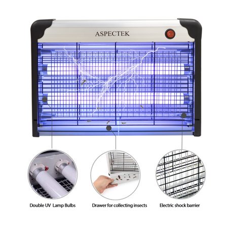 ASPECTEK Powerful 20W Electric Indoor Bug Zapper Insect Killer for Mosquitos Flies Moths Bug Light for Home Restaurant  Office Use
