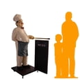 thumbnail image 2 of Chef With Rolling Menu Board Life Size Statue, 2 of 8