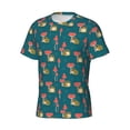 thumbnail image 5 of Vsdgher Frog and Mushrooms Print Men's Dry Fit Mesh Athletic Shirts Moisture Wicking Tennis T-Shirt Tops, 5 of 9