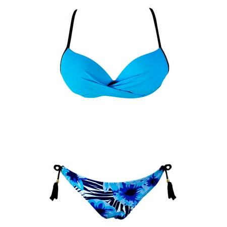 

Womens High Waisted Plus Size Swimsuits Bikini Floral Tankini Tops Tummy Control Two Piece Bathing Suit 1BBB
