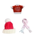 thumbnail image 1 of 3 uds muñecas suéter y sombrero bufanda accesorios de disfraz, ropa hecha a mano en miniatura para muñecas de 17cm vestir regalos de año Nuevo Rojo, 1 of 9