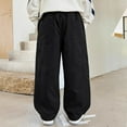 thumbnail image 6 of Baggy Sweatpants for Boys Casual Loose Wide Leg Cargo Pants Elastic Waisted Joggers with Pockets Teen Clothes Size 5-15, 6 of 6