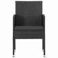 thumbnail image 2 of vidaXL Garden Chairs with Black Cushions 2 pcs Black Poly Rattan, 2 of 5
