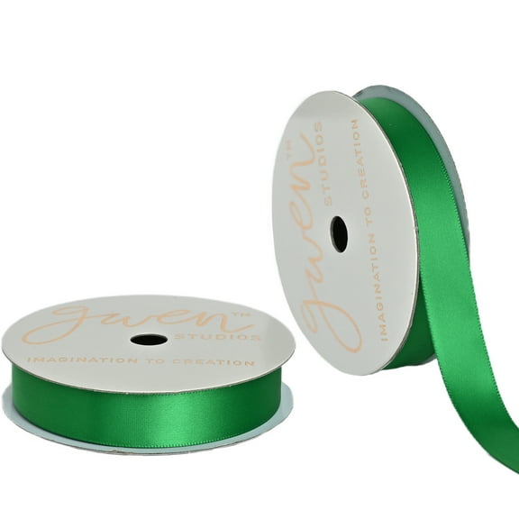 Gwen Studios 5/8" Emerald Green Satin Ribbon, 7 yards