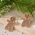 thumbnail image 2 of Christmas Earrings Merry Christmas Tree Bow Light Bu Candy Cane Gingerbread Man Xmas Ornament Dangle Op Earrings Holiday Festive Jewelry For Women[Z2590], 2 of 2