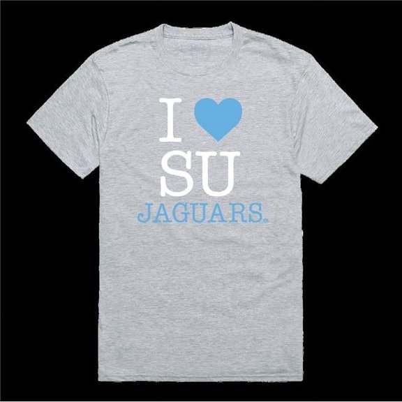 Southern University Jaguars I Love T-Shirt, Heather Grey - Small
