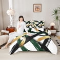 thumbnail image 4 of Homewish Black Stripes 3 Pieces Queen Comforter Set for Teens Boys Girls,Geometric Lines Ultra Soft Bedding Sets,Vintage Aesthetic Bedding Comforter Set,Breathable Home Decor,Reversible, 4 of 8