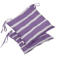 thumbnail image 1 of Vargottam Indoor/Outdoor Tufted Printed Square Seat Patio Cushion Set Of 2 Water Resistant Patio Furniture Seat Cushion 19-inches, Purple | Striped, 1 of 1